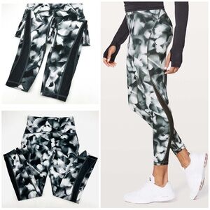Lululemon Train Times 7/8 Pant Mesh Inserts Blush Blossom Alpine White Black